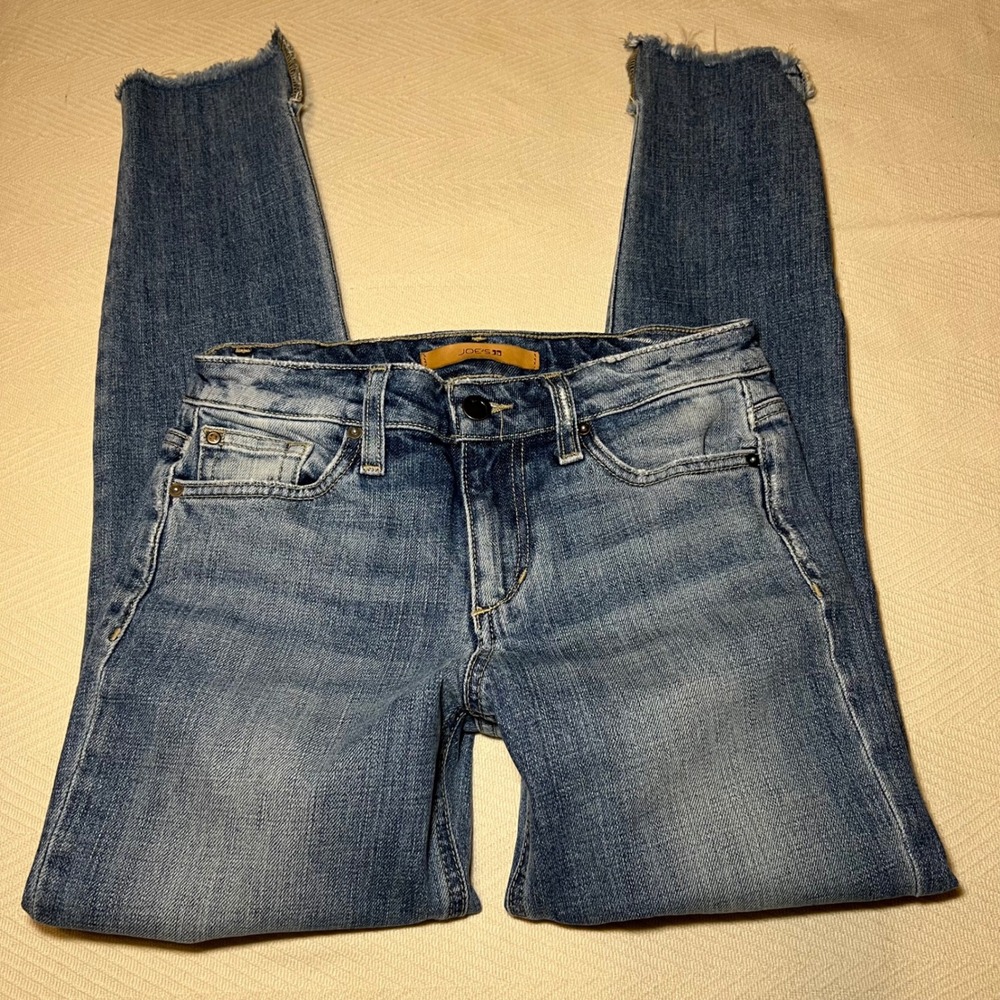 Joes Jeans The Blondie Ankle Mid Rise Step Hem Jeans W25 Blue Denim